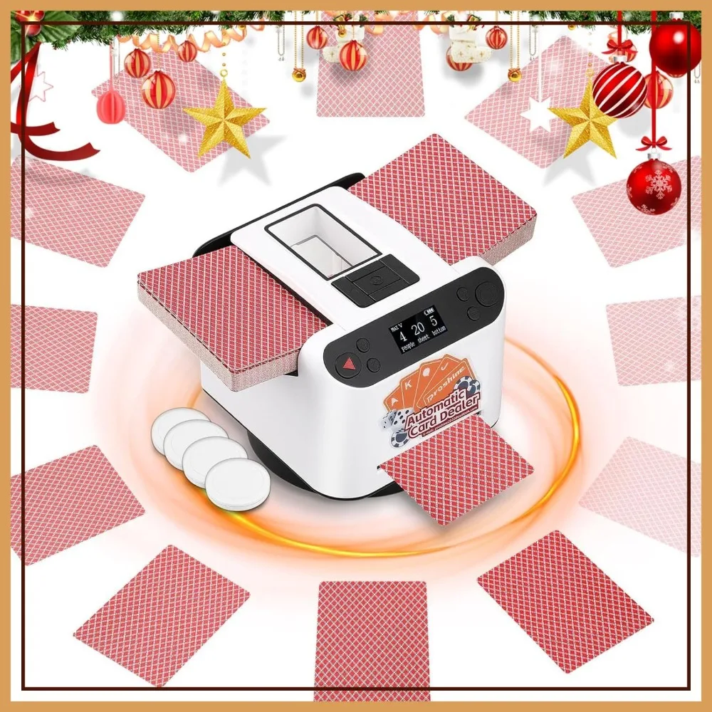 2025 Automatic Card Shuffler and Dealer for 12 Players with 4 Remote Controls, Texas Holdem & Bridge, Blackjack, Rechargeable
2025 Automatic Card Shuffler and Dealer for 12 Players with 4 Remote Controls, Texas Holdem & Bridge, Blackjack, Rechargeable