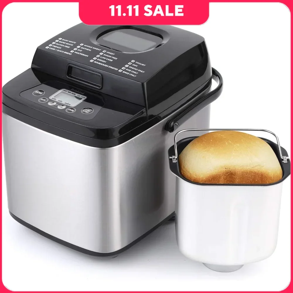 Bread Maker With Carrying Handle, 19-in-1 1.5 Lb Loaf Breadmaker, Automatic Keep Warm & 3 Crust Color, Compact Bread Maker
Bread Maker With Carrying Handle, 19-in-1 1.5 Lb Loaf Breadmaker, Automatic Keep Warm & 3 Crust Color, Compact Bread Maker