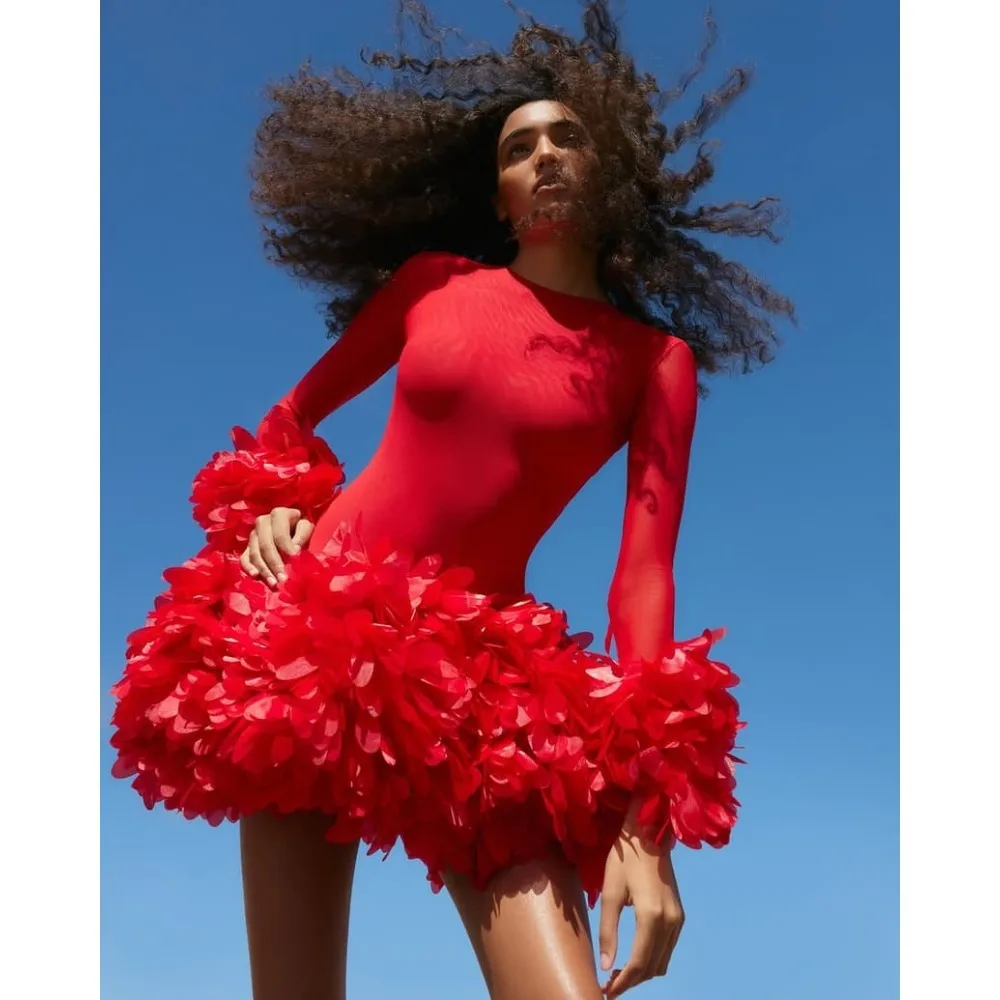 Customized 3D Florals Mini Dress Cocktail Party Dresses 2026 Women's Red A Line Short Evening Dress O Neck Elegant Prom Growns
Customized 3D Florals Mini Dress Cocktail Party Dresses 2026 Women's Red A Line Short Evening Dress O Neck Elegant Prom Growns