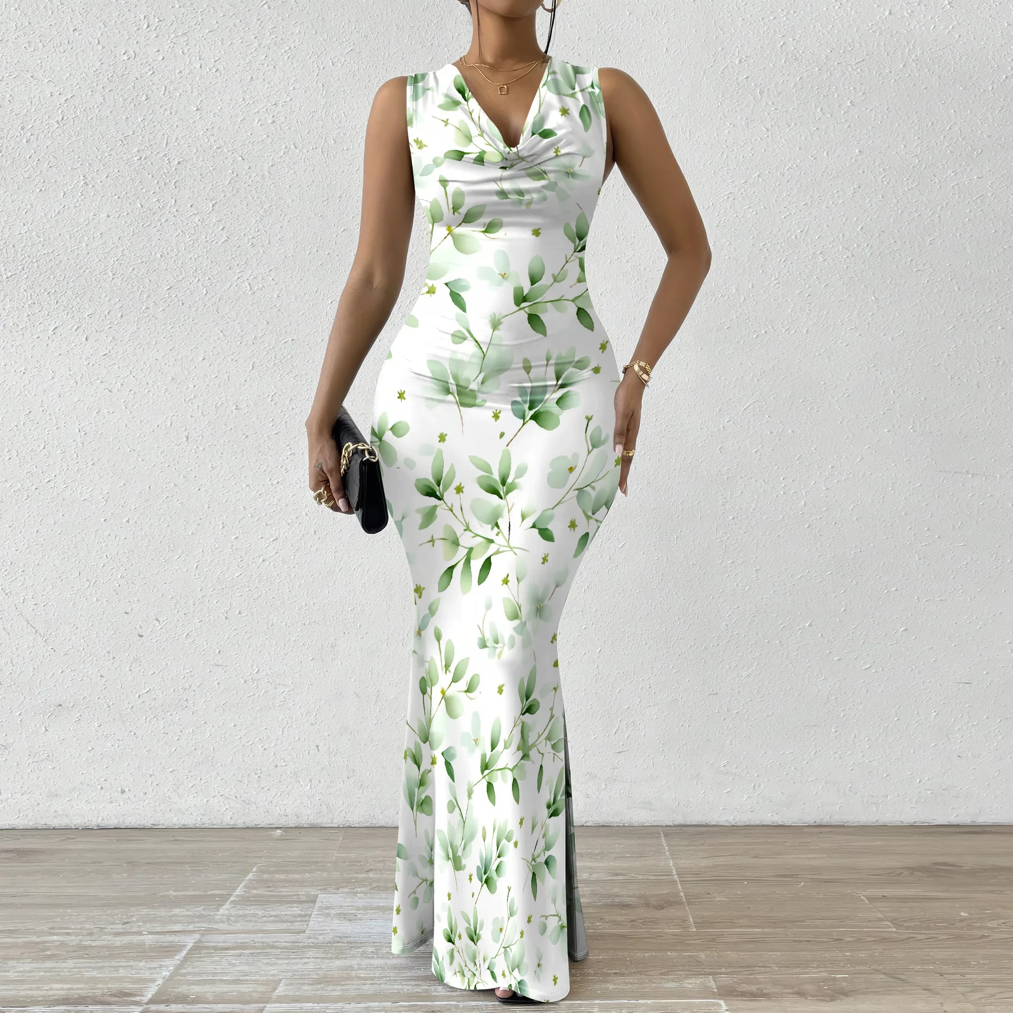 Floral Leaf Print Women's Bodycon Maxi Dress 2025 New Arrival V-Neck Summer Dress XS-2XL
Floral Leaf Print Women's Bodycon Maxi Dress 2025 New Arrival V-Neck Summer Dress XS-2XL