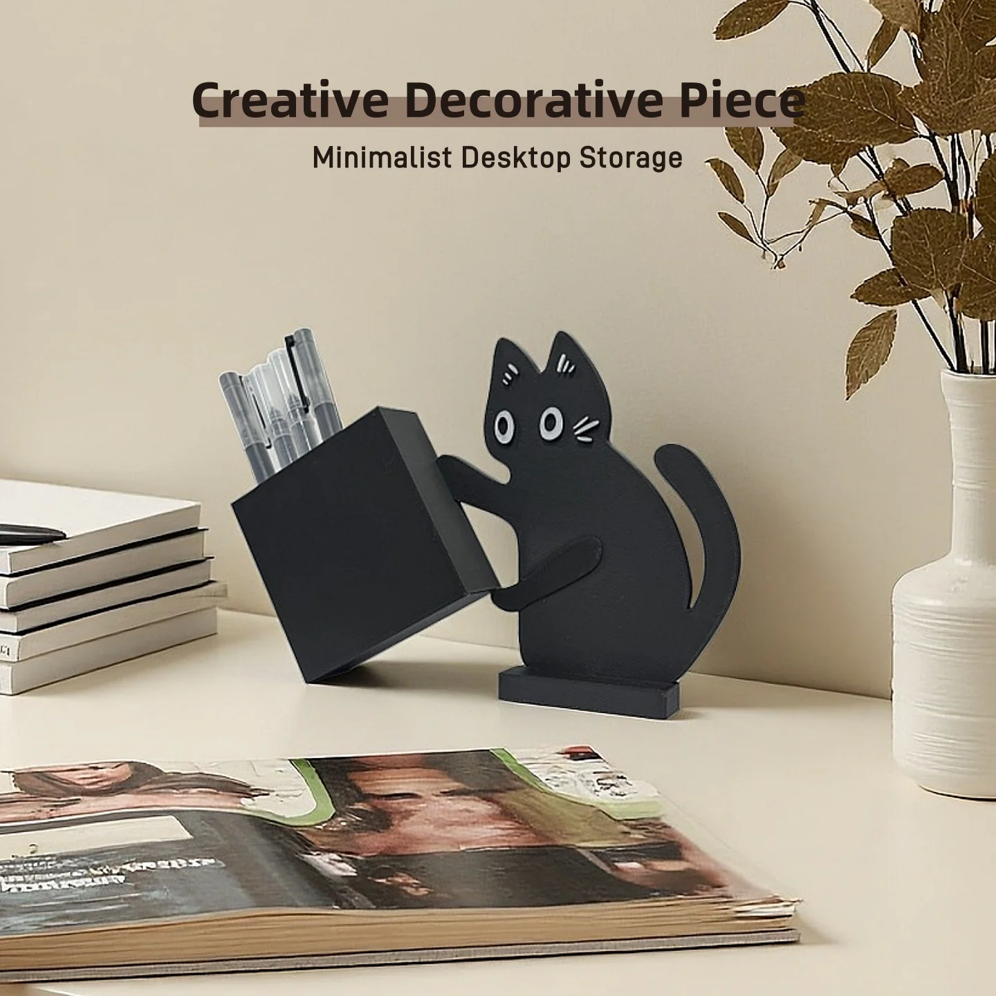 Multifunctional Cat-Shaped Pen Holder, Cute Desk Organizer for Stationery, Makeup Brushes, and Small Office Accessories
Multifunctional Cat-Shaped Pen Holder, Cute Desk Organizer for Stationery, Makeup Brushes, and Small Office Accessories