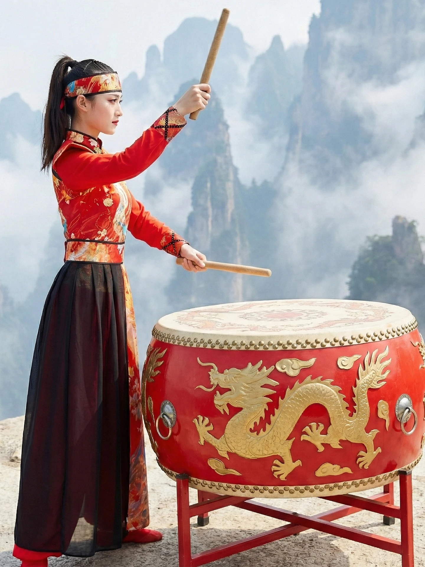 Red Performance Costume Women's Dragon Dance Big Drum Celebration Festive Outfit Stage Ethnic Wear Traditional Chinese Costume
Red Performance Costume Women's Dragon Dance Big Drum Celebration Festive Outfit Stage Ethnic Wear Traditional Chinese Costume