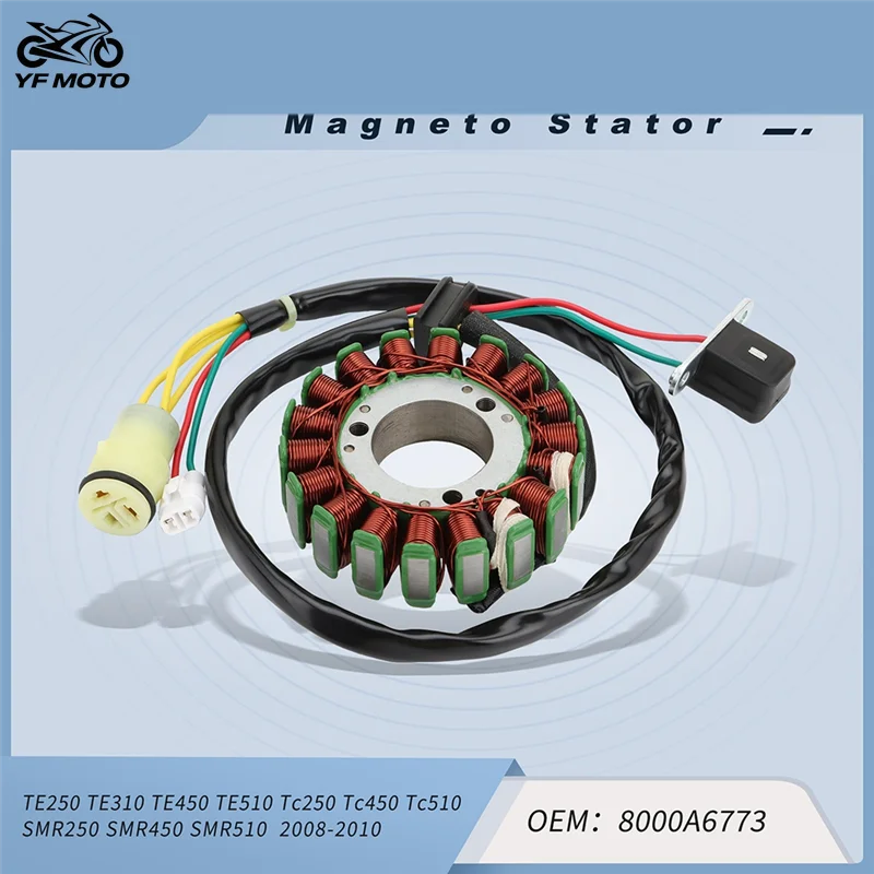 High Output Pure Copper Stator Coil for Husqvarna TE250 TE310 TE450 TE510 TC SMR 250 450 510 2008-2010 OEM 8000A6773
High Output Pure Copper Stator Coil for Husqvarna TE250 TE310 TE450 TE510 TC SMR 250 450 510 2008-2010 OEM 8000A6773