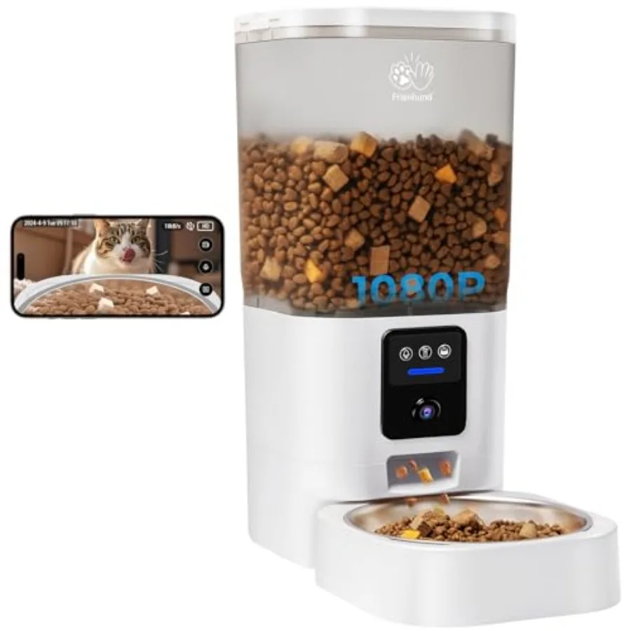 5G WiFi Automatic Dog Feeder with Night Vision, 7L Auto Cat Food Dispenser with 1080P Camera for Multiple Pet, Detachable for E
5G WiFi Automatic Dog Feeder with Night Vision, 7L Auto Cat Food Dispenser with 1080P Camera for Multiple Pet, Detachable for E
