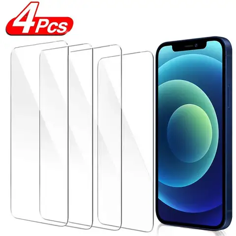 4PCS Protective Glass on For iPhone 13 11 12 16 15 14 Pro Max screen protector Tempered Glass For iPhone 6S 7 8 Plus XR XS Max