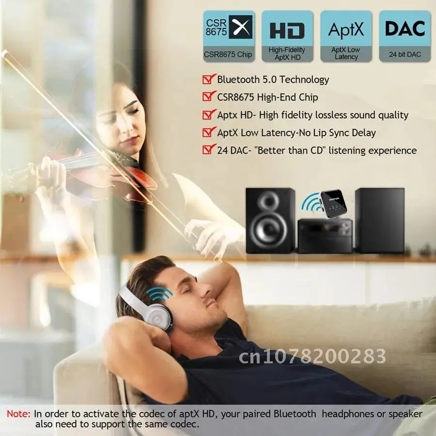 Mini CSR8675 Aptx HD/LL Bluetooth 5.0 Audio Receiver Transmitter RCA 3.5mm Jack AUX Wireless Adapter with MiC For TV Car PC NEW
Mini CSR8675 Aptx HD/LL Bluetooth 5.0 Audio Receiver Transmitter RCA 3.5mm Jack AUX Wireless Adapter with MiC For TV Car PC NEW