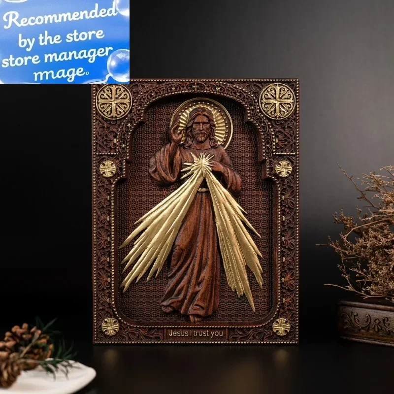 Wood Religious Catholic Jesus Image The Sacred Heart and Divine Mercy Jesus Wall Plaque Holy Statues
Wood Religious Catholic Jesus Image The Sacred Heart and Divine Mercy Jesus Wall Plaque Holy Statues