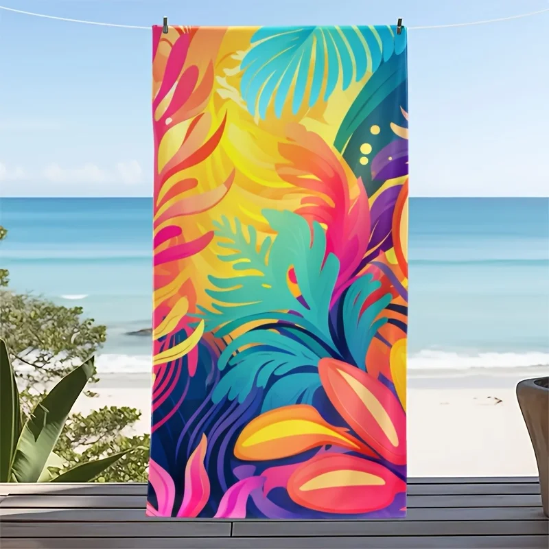 Colorful feather and leaf design polyester microfiber beach towel is highly absorbent, suitable for swimming and beach outings
Colorful feather and leaf design polyester microfiber beach towel is highly absorbent, suitable for swimming and beach outings