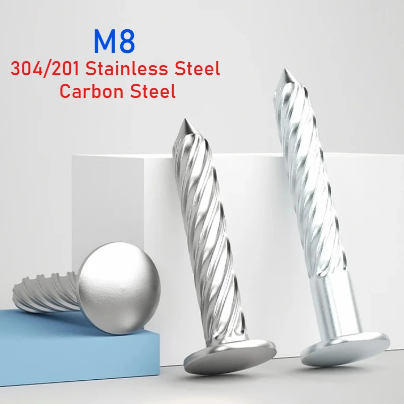 M8 304/201 Stainless Steel/Carbon Steel Thread Self-tapping Nail Pressure Explosion Galvanized Spiral Cement Steel Nail
M8 304/201 Stainless Steel/Carbon Steel Thread Self-tapping Nail Pressure Explosion Galvanized Spiral Cement Steel Nail
