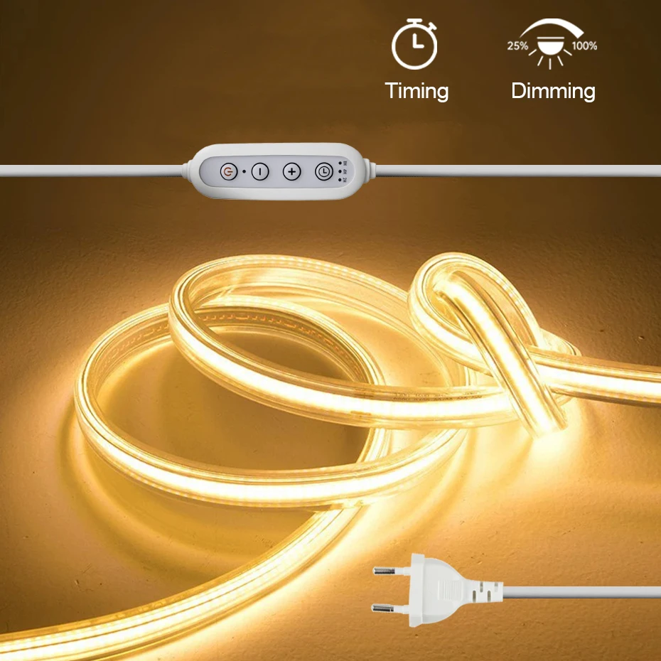 Светодиодная неоновая лента COB с регулируемой яркостью 220 В, IP65, водонепроницаемая, 288 светодиодов/м, 1 м-25 м, таймер, вилка европейского стандарта, Австралии, Великобритании, домашний декор, гибкая лента, веревочная лента, светильник
Светодиодная неоновая лента COB с регулируемой яркостью 220 В, IP65, водонепроницаемая, 288 светодиодов/м, 1 м-25 м, таймер, вилка европейского стандарта, Австралии, Великобритании, домашний декор, гибкая лента, веревочная лента, светильник