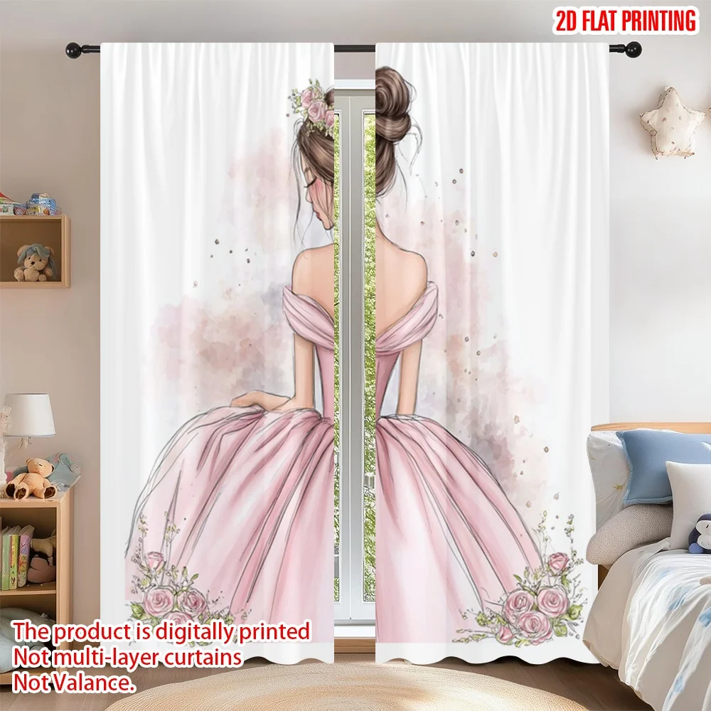 2D flat printing 2pcs Curtain Curtains Romantic Pink Dress Illustration Digital Printed Polyester Drapes Party Decorations
2D flat printing 2pcs Curtain Curtains Romantic Pink Dress Illustration Digital Printed Polyester Drapes Party Decorations