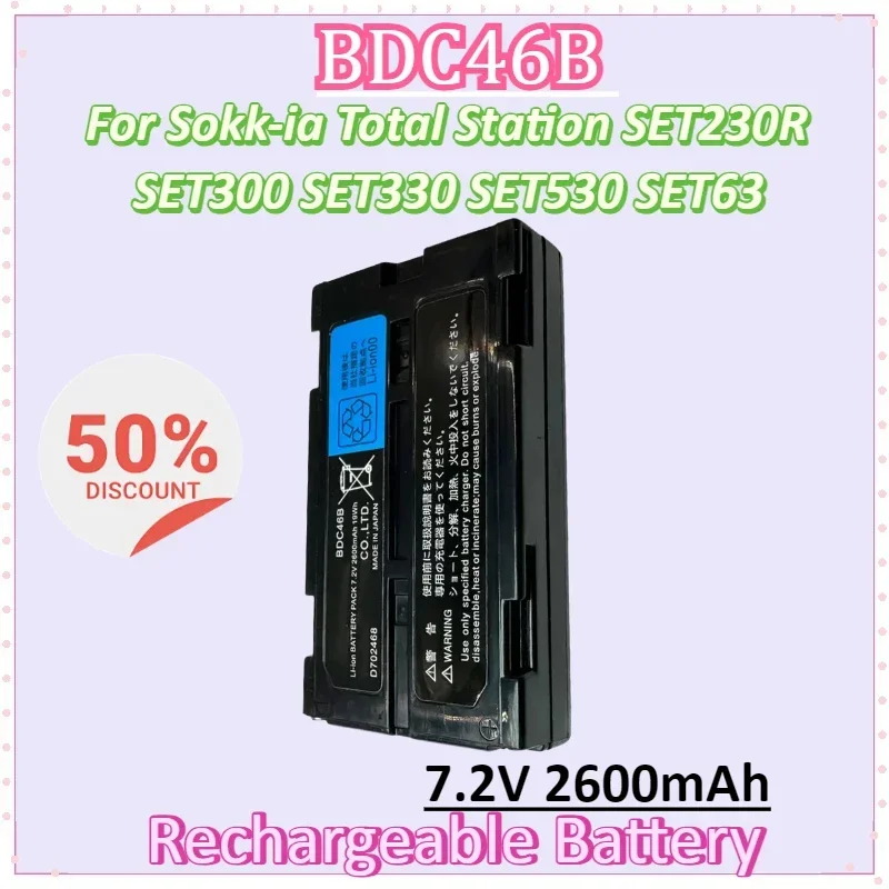 10PCS BDC46B BDC-46B 7.2V 2600mAh Battery for Sokk-ia Total Station SET230R SET300 SET330 SET530 SET63 SET/ NET 210/510/6100
10PCS BDC46B BDC-46B 7.2V 2600mAh Battery for Sokk-ia Total Station SET230R SET300 SET330 SET530 SET63 SET/ NET 210/510/6100