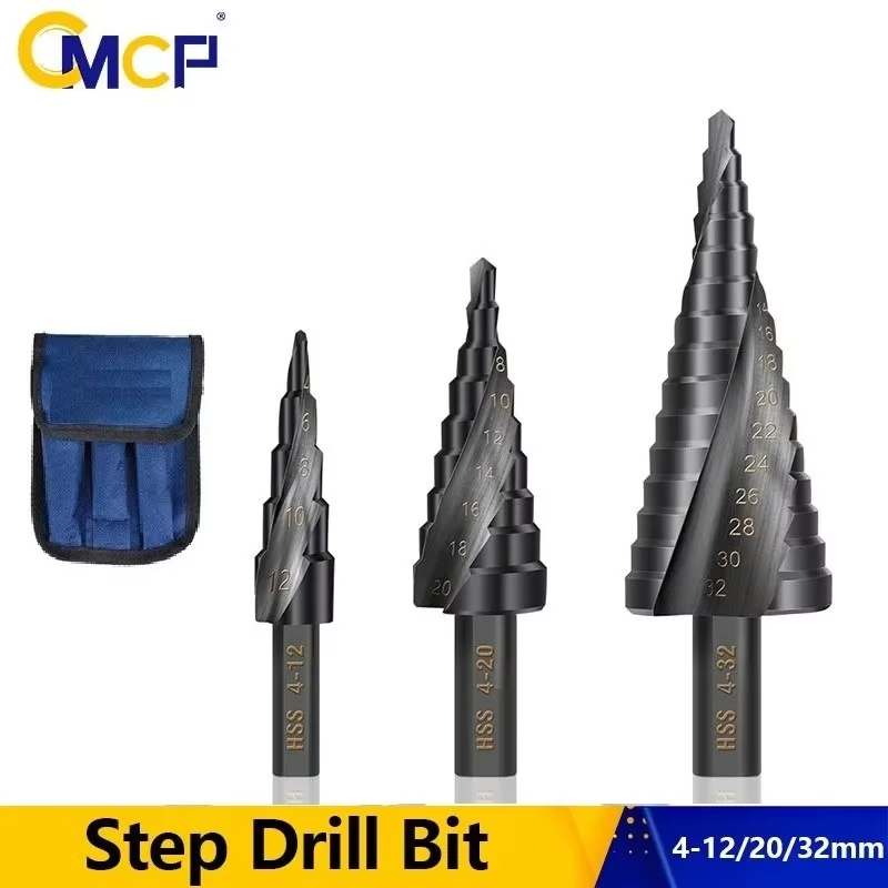 CMCP 1/3pcs HSS Cobalt Step Drills Bits 4-12 4-20 4-32mm High Speed Steel Spiral Triangle Shank Drill Bit for Metal Cone
CMCP 1/3pcs HSS Cobalt Step Drills Bits 4-12 4-20 4-32mm High Speed Steel Spiral Triangle Shank Drill Bit for Metal Cone