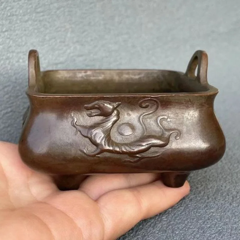 Four Beast Incense Burner Antique Collection Daming XuandeiFurnace Square Copper Incense Burner Binaural Incense Burner Decorati
Four Beast Incense Burner Antique Collection Daming XuandeiFurnace Square Copper Incense Burner Binaural Incense Burner Decorati