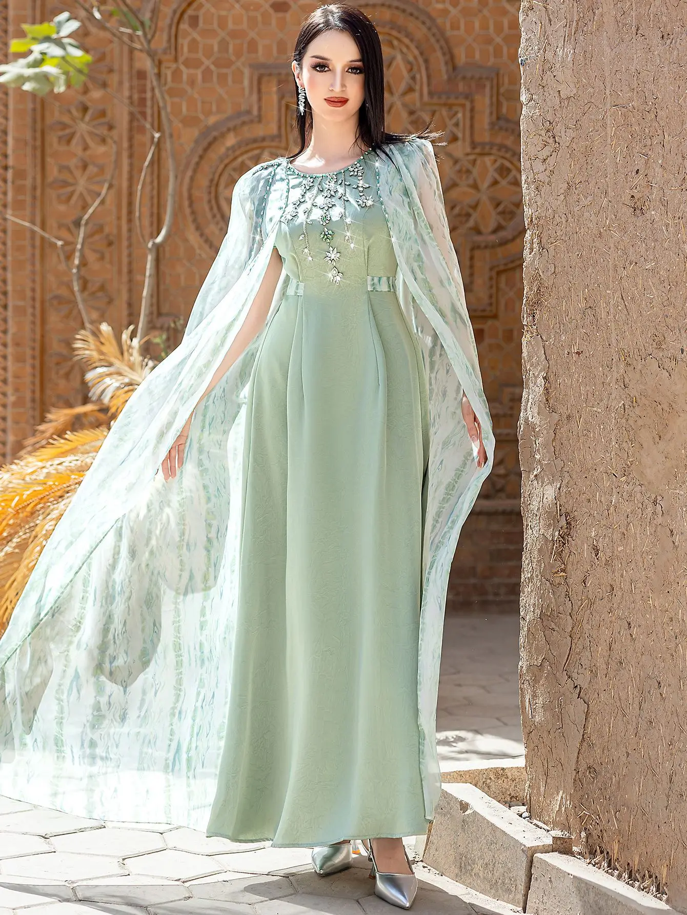 Green Dress Kaftan Abaya Elegant Women Muslim Dress Cape Jalabiya Dubai Caftan Evening Islam Jalabiya Marocian Femme Robe Gown
Green Dress Kaftan Abaya Elegant Women Muslim Dress Cape Jalabiya Dubai Caftan Evening Islam Jalabiya Marocian Femme Robe Gown