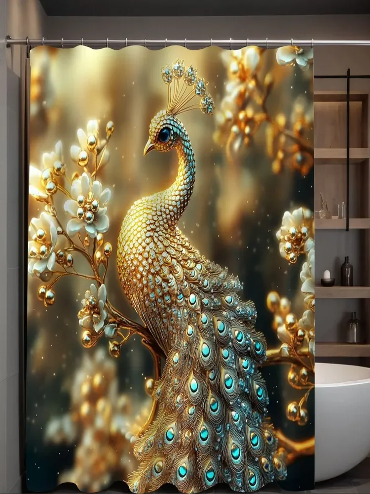 Golden Peacock Luxury Shower Curtain Machine Washable All Season Waterproof Privacy Protection 2D Print Art Design Elegant
Golden Peacock Luxury Shower Curtain Machine Washable All Season Waterproof Privacy Protection 2D Print Art Design Elegant