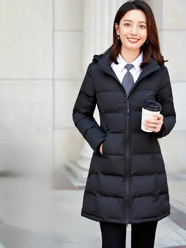 Unisex Long down Jacket Hotel Sales Office Front Desk 4S Store Workwear Cotton Coat Large Coat Female Style Commute OL Style
Unisex Long down Jacket Hotel Sales Office Front Desk 4S Store Workwear Cotton Coat Large Coat Female Style Commute OL Style