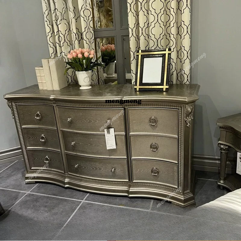American light luxury solid wood nine-chest cabinet bedroom furniture carved dresser French retro storage cabinet
American light luxury solid wood nine-chest cabinet bedroom furniture carved dresser French retro storage cabinet