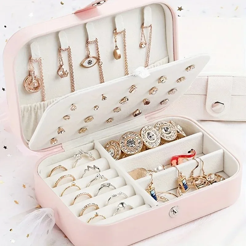 Multi-functional portable travel girl jewelry storage box for necklaces, rings, earrings, multi-layer accessories and jewelry
Multi-functional portable travel girl jewelry storage box for necklaces, rings, earrings, multi-layer accessories and jewelry