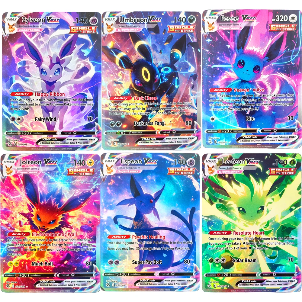 DIY Pokemon Card Flareon Vaporeon Espeon Eevee Jolteon Sylveon Umbreon Lefeon PTCG Collection Game Card
DIY Pokemon Card Flareon Vaporeon Espeon Eevee Jolteon Sylveon Umbreon Lefeon PTCG Collection Game Card