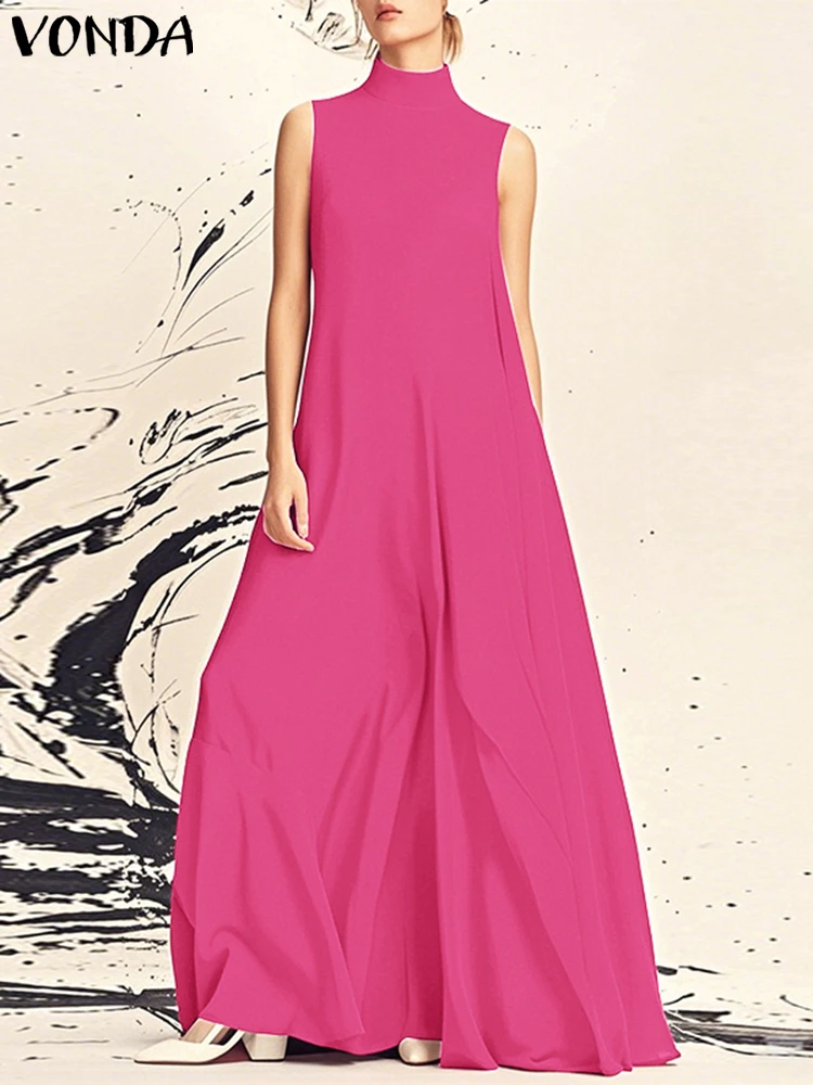 Plus Size 5XL VONDA Women Summer Tank Dress Sleeveless Party Long Sundress 2025 Beach Turtleneck Vestidos Bohemian Casual Robe
Plus Size 5XL VONDA Women Summer Tank Dress Sleeveless Party Long Sundress 2025 Beach Turtleneck Vestidos Bohemian Casual Robe