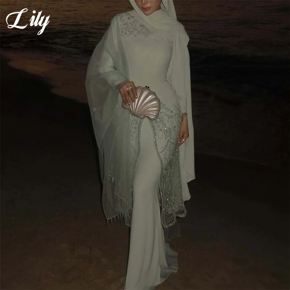 Lily Light Grey Evening Dress High Neck Off the Shoulder Mermaid Party Dress Embroidery vestidos de fiesta Prom Gowns Customized
Lily Light Grey Evening Dress High Neck Off the Shoulder Mermaid Party Dress Embroidery vestidos de fiesta Prom Gowns Customized