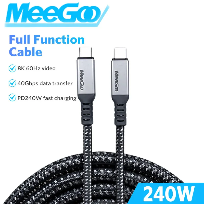 MeeGoo 240w Fast Charging Nylon PD Type C To Type C Charging Cable USB Charge For Phone Supports video and audio transmission
MeeGoo 240w Fast Charging Nylon PD Type C To Type C Charging Cable USB Charge For Phone Supports video and audio transmission