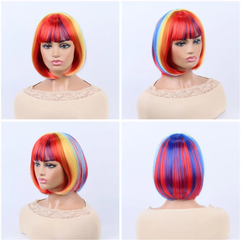 BOB , Halloween , European and American Cosplay synthetic wig with bangs
BOB , Halloween , European and American Cosplay synthetic wig with bangs