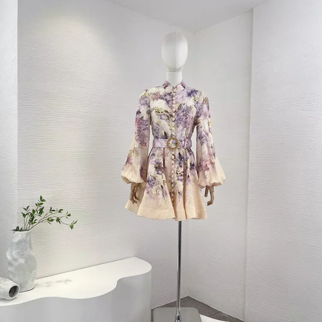 Multi-color Floral Print Linen High Quality Long Lantern Sleeve Buttons A-line Vintage Elegant Woman Dress
Multi-color Floral Print Linen High Quality Long Lantern Sleeve Buttons A-line Vintage Elegant Woman Dress