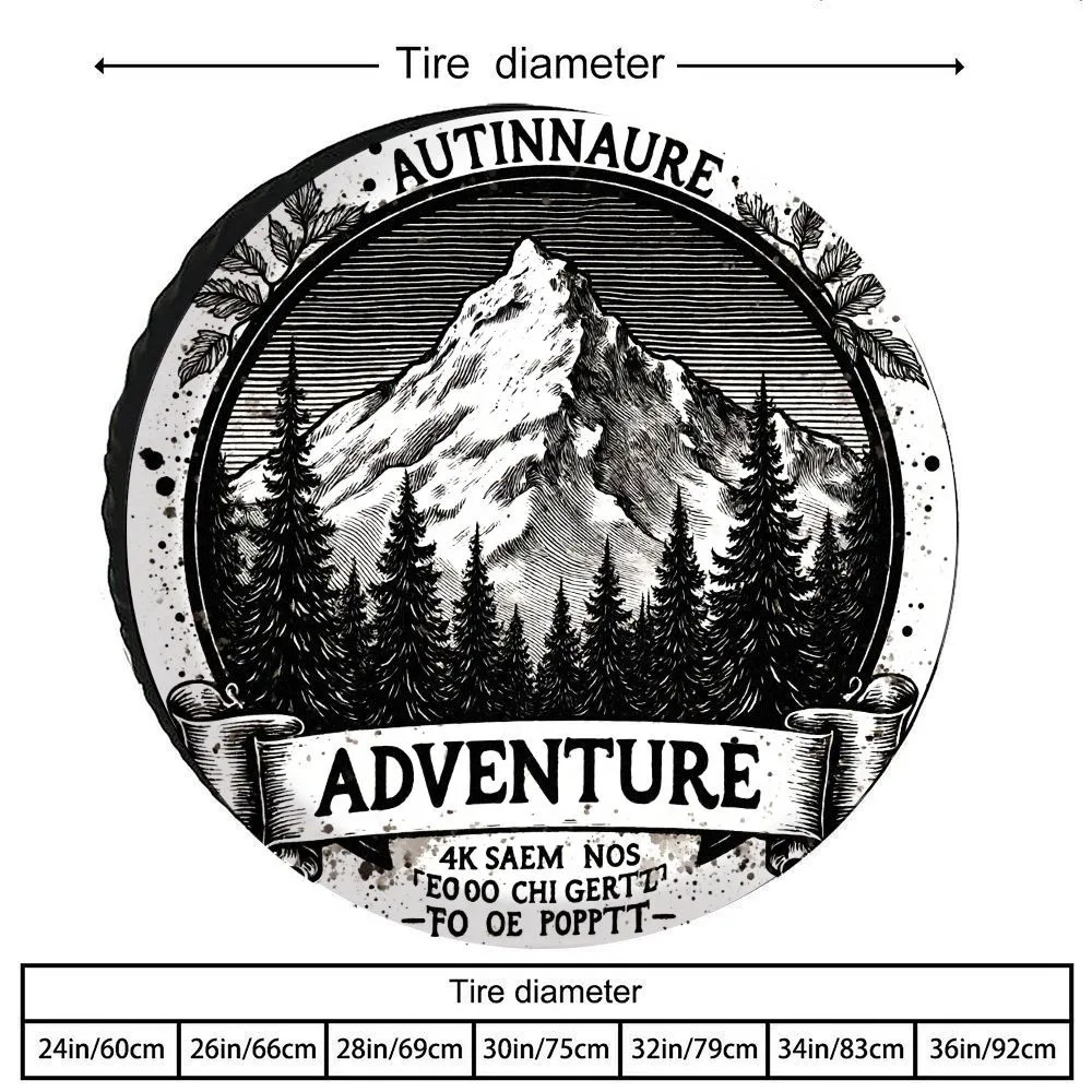 Mountain Adventure Vintage Tire Cover Polyester Durable Waterproof Outdoor Spare Wheel Protector
Mountain Adventure Vintage Tire Cover Polyester Durable Waterproof Outdoor Spare Wheel Protector
