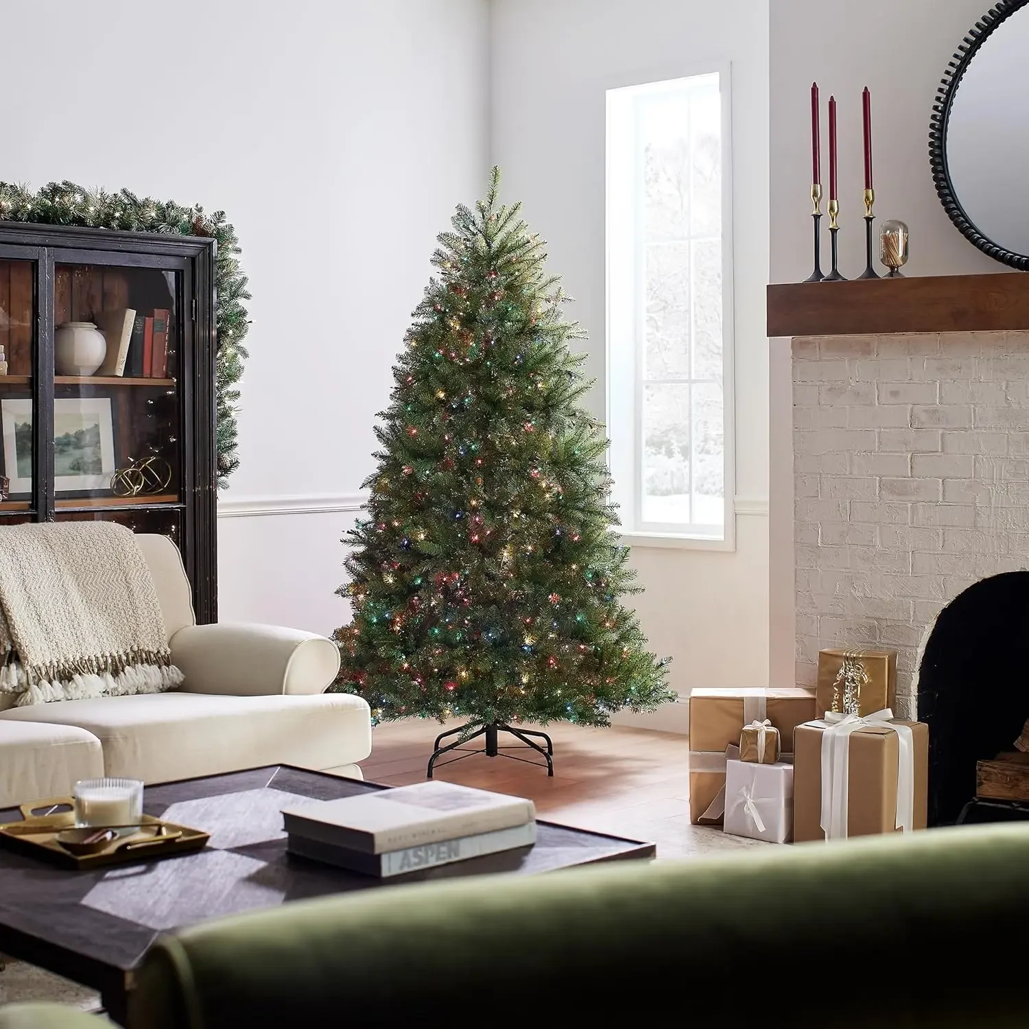 Pre-Lit Artificial Full Christmas Tree, Green, Dunhill Fir, Multicolor Lights, Includes Stand, 6.5 Feet
Pre-Lit Artificial Full Christmas Tree, Green, Dunhill Fir, Multicolor Lights, Includes Stand, 6.5 Feet