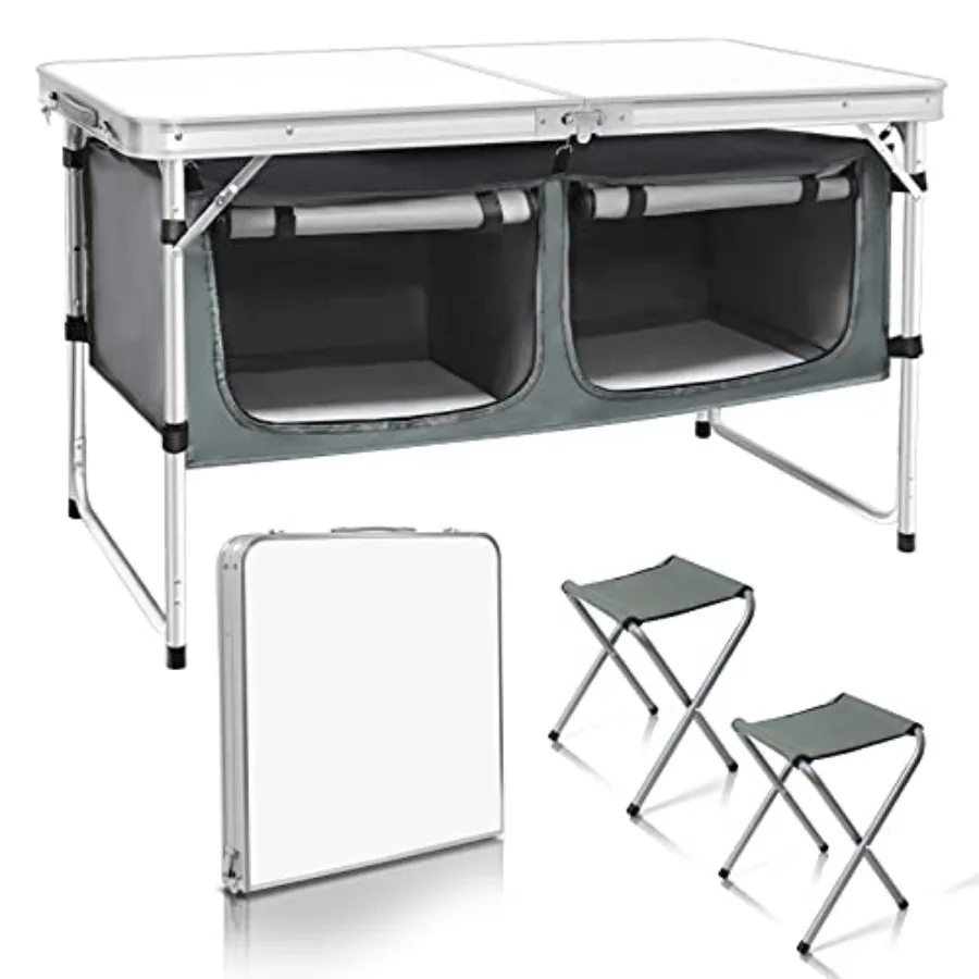 Outdoor Folding Table Aluminum Lightweight Height Adjustable with Storage Organizer for BBQ, Party, Camping
Outdoor Folding Table Aluminum Lightweight Height Adjustable with Storage Organizer for BBQ, Party, Camping