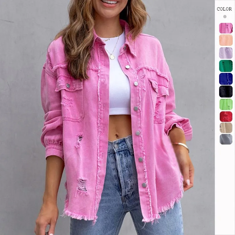 Women's Denim Jeans Jaet Street Sle Loose Fit Long Sve Winter Coat Autumn Outerwear Casual Ladies' ort Coat
Women's Denim Jeans Jaet Street Sle Loose Fit Long Sve Winter Coat Autumn Outerwear Casual Ladies' ort Coat