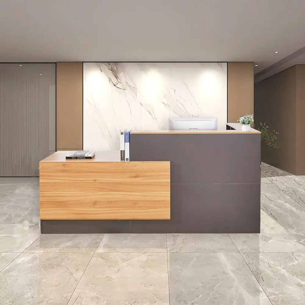 L-Shaped Office Desk with Lockable Drawers and Adjustable Filing Cabinet, Front Desk with Keyboard Tray and Storage
L-Shaped Office Desk with Lockable Drawers and Adjustable Filing Cabinet, Front Desk with Keyboard Tray and Storage