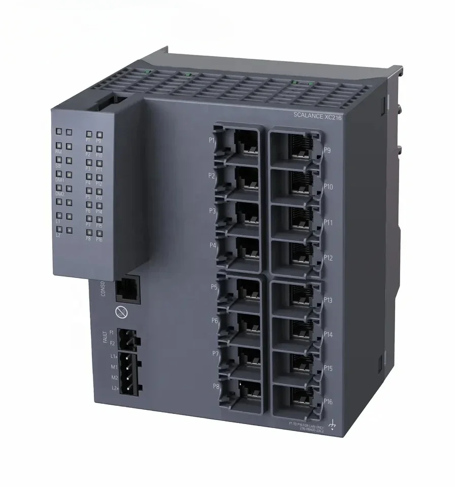 SCALANCE XC216 Industry managed Layer 2 IE Electrical switch 16x 10/100 Mbit/s Module 6GK5216-0BA00-2AC2 
SCALANCE XC216 Industry managed Layer 2 IE Electrical switch 16x 10/100 Mbit/s Module 6GK5216-0BA00-2AC2