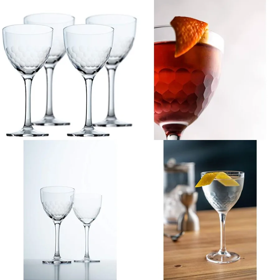 Hive Honeycomb Nick Nora Cocktail Glasses, 5oz Coupe Martini Glasses Set, for Manhattan, Bee's Knees, Espresso Martini other Cr
Hive Honeycomb Nick Nora Cocktail Glasses, 5oz Coupe Martini Glasses Set, for Manhattan, Bee's Knees, Espresso Martini other Cr