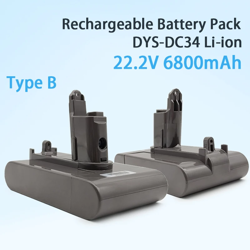 DC31 Lithium-Ion 22.2V 6800mAh Battery, Suitable For Dyson DC35, DC45, DC34, DC44 Lithium-Ion Vacuum Battery (Only Fit Type B)
DC31 Lithium-Ion 22.2V 6800mAh Battery, Suitable For Dyson DC35, DC45, DC34, DC44 Lithium-Ion Vacuum Battery (Only Fit Type B)
