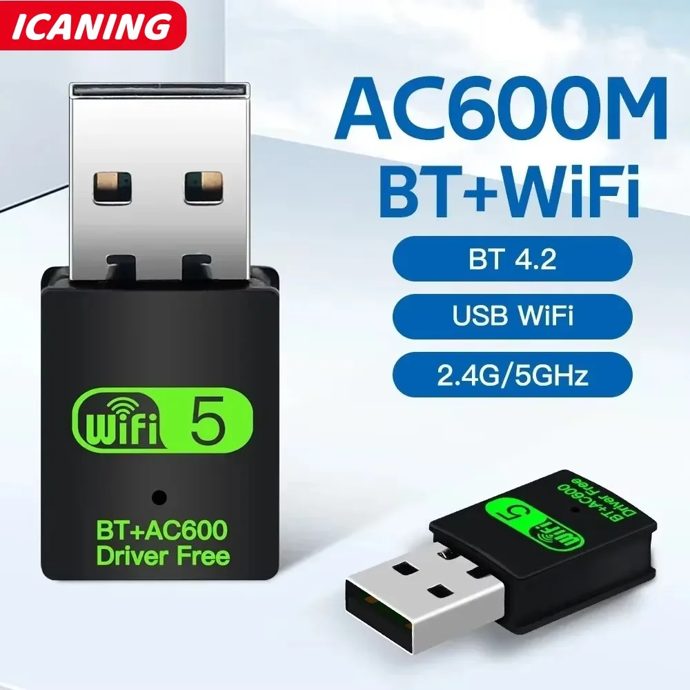 USB WiFi Bluetooth Adapter 600Mbps Dual Band 2.4G 5GHz USB Wi-Fi 5 Network Wireless Wlan Receiver Dongle DRIVER FREE
USB WiFi Bluetooth Adapter 600Mbps Dual Band 2.4G 5GHz USB Wi-Fi 5 Network Wireless Wlan Receiver Dongle DRIVER FREE
