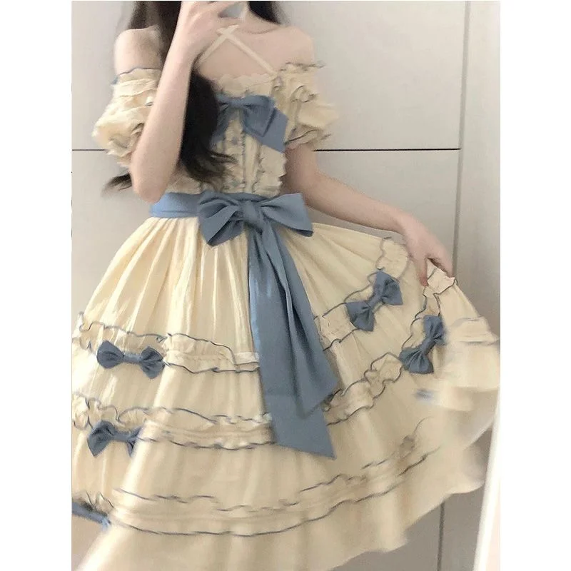 Lolita Dress Elegant Sweet Bowknot Party Panel Lace Binding Bow High Waist Dress Lolita Dress
Lolita Dress Elegant Sweet Bowknot Party Panel Lace Binding Bow High Waist Dress Lolita Dress