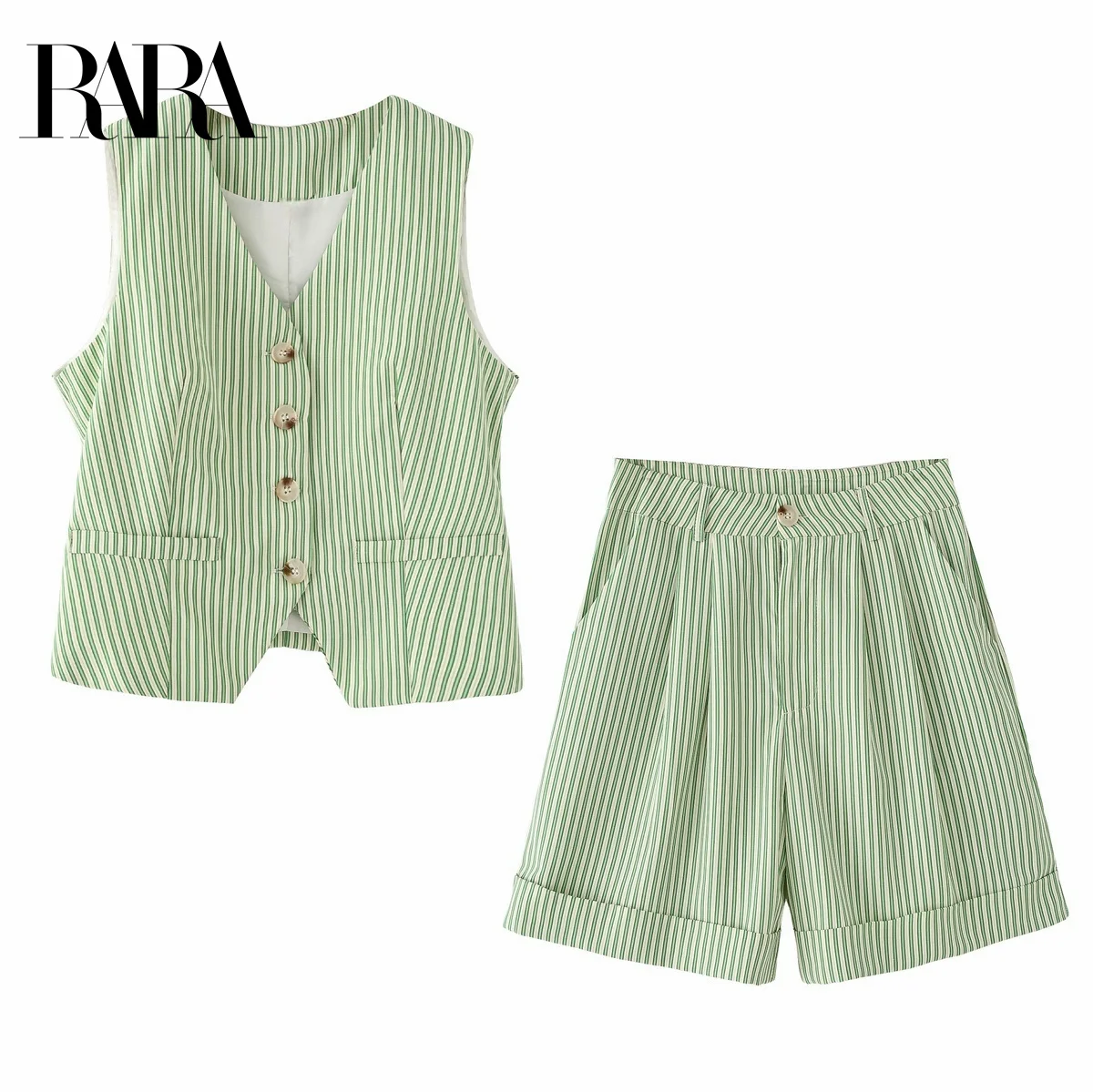 RARA2025 New Summer Women's Clothing Casual Fashion Versatile Simple Striped Sleeveless Vest Vest With Wide-leg Shorts
RARA2025 New Summer Women's Clothing Casual Fashion Versatile Simple Striped Sleeveless Vest Vest With Wide-leg Shorts