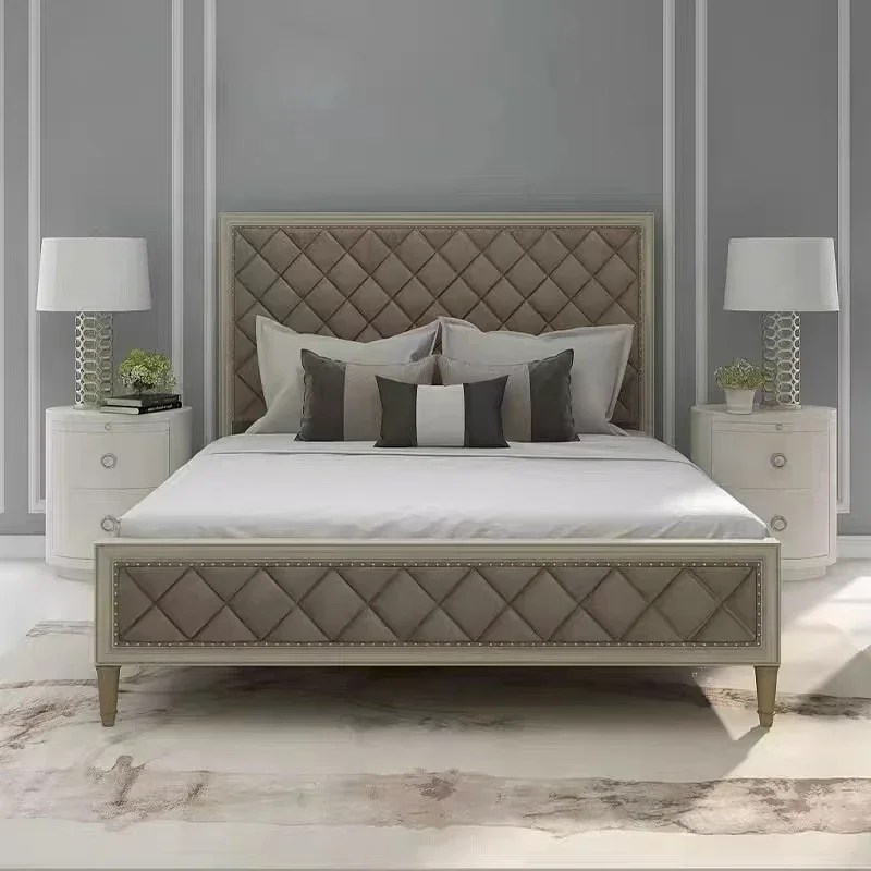 American Light Luxury French Style Solid Wood Bedroom Double Marriage Bed Villa Bed
American Light Luxury French Style Solid Wood Bedroom Double Marriage Bed Villa Bed