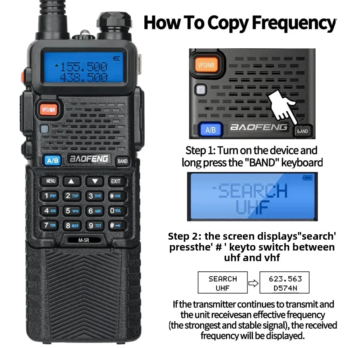 Baofeng M-5R Air Band Walkie Talkie 3800 мАч Аккумулятор Беспроводная частота копирования Дальний AM-коммутатор Ham UV-5R K5 Двустороннее радио
Baofeng M-5R Air Band Walkie Talkie 3800 мАч Аккумулятор Беспроводная частота копирования Дальний AM-коммутатор Ham UV-5R K5 Двустороннее радио