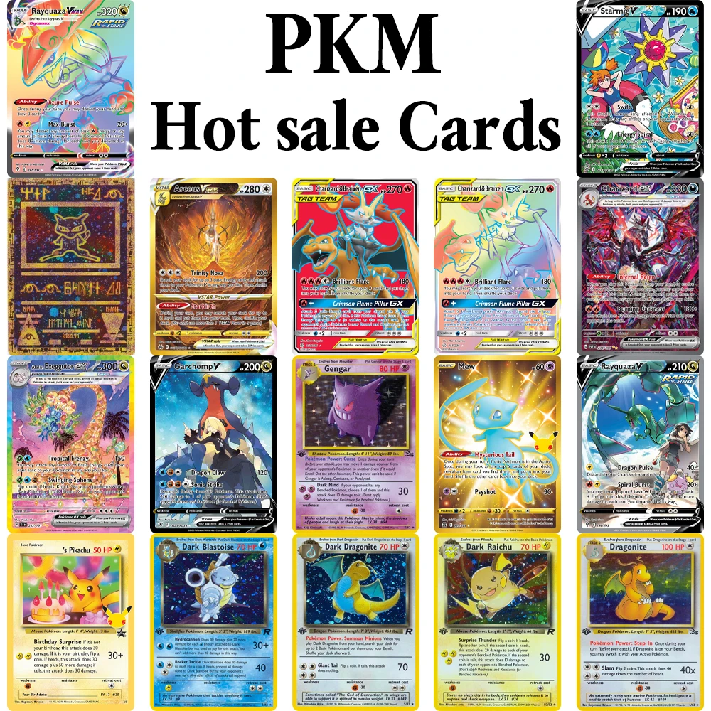PKM-горячая распродажа, прокси-карты PTCG, голографический Charizard ex Garchomp V Rayquaza V, хобби, редкая коллекция, боевые карты, игрушки, подарки
PKM-горячая распродажа, прокси-карты PTCG, голографический Charizard ex Garchomp V Rayquaza V, хобби, редкая коллекция, боевые карты, игрушки, подарки