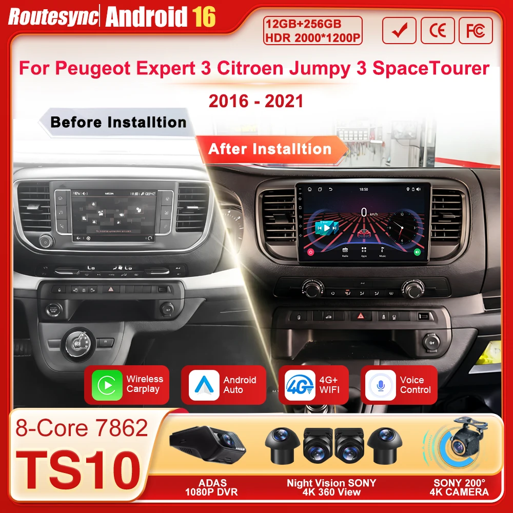 Car Radio 2 din For Peugeot Expert 3 Citroen Jumpy 3 SpaceTourer 2016 - 2021 Android 16 Stereo Carplay Split Screen BT 5G Wifi
Car Radio 2 din For Peugeot Expert 3 Citroen Jumpy 3 SpaceTourer 2016 - 2021 Android 16 Stereo Carplay Split Screen BT 5G Wifi