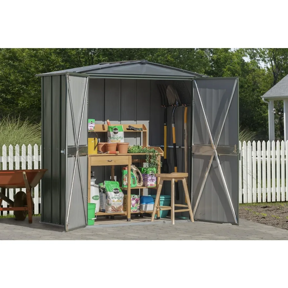 Садовый шкаф для хранения 6 'x 3' x 6 ', компактный наружный металлический шкаф с замком для заднего двора, патио и лужайки
Садовый шкаф для хранения 6 'x 3' x 6 ', компактный наружный металлический шкаф с замком для заднего двора, патио и лужайки