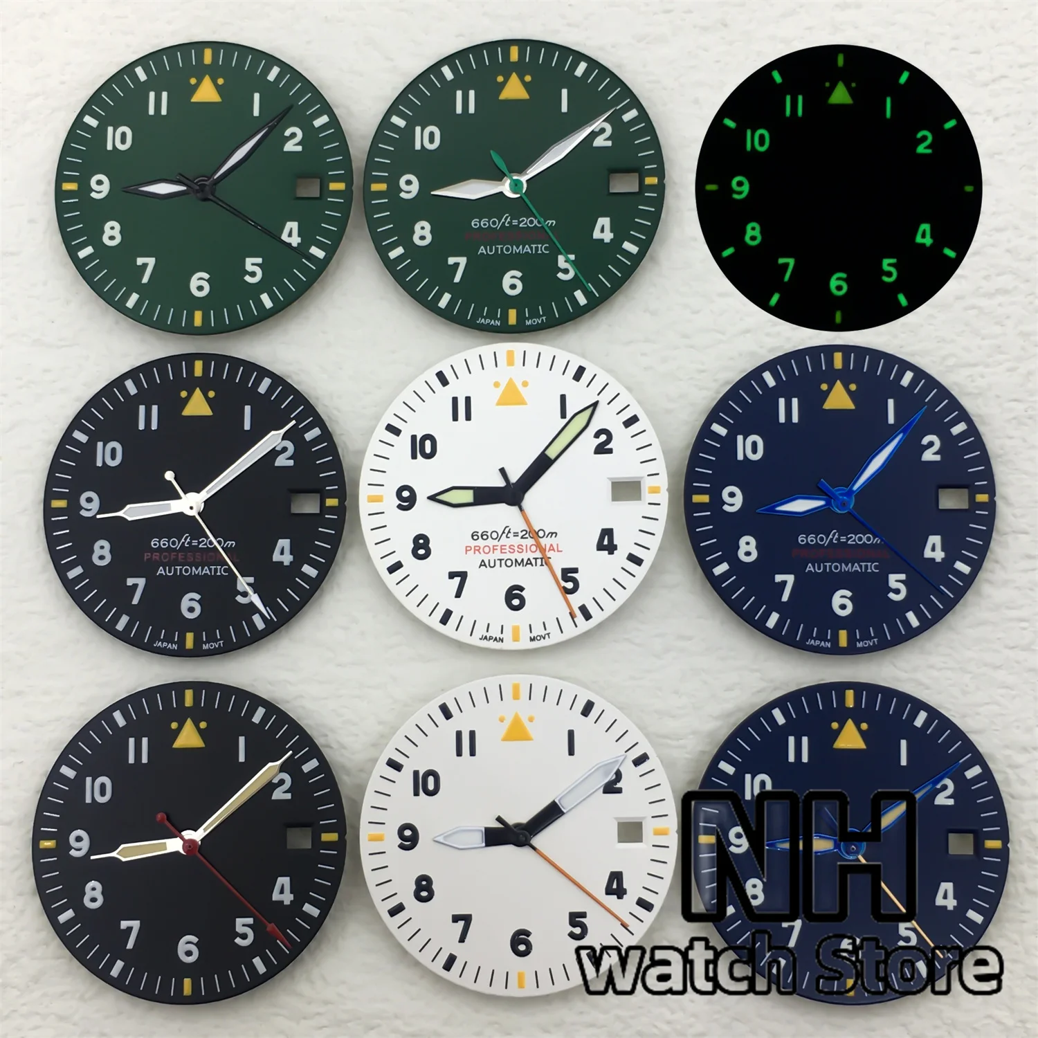 NH Watch parts 29mm Pilot Watch Dial With Hands Black White Blue Green Dial C3 Luminous Fit NH34 NH35 NH36 Movement Modified
NH Watch parts 29mm Pilot Watch Dial With Hands Black White Blue Green Dial C3 Luminous Fit NH34 NH35 NH36 Movement Modified