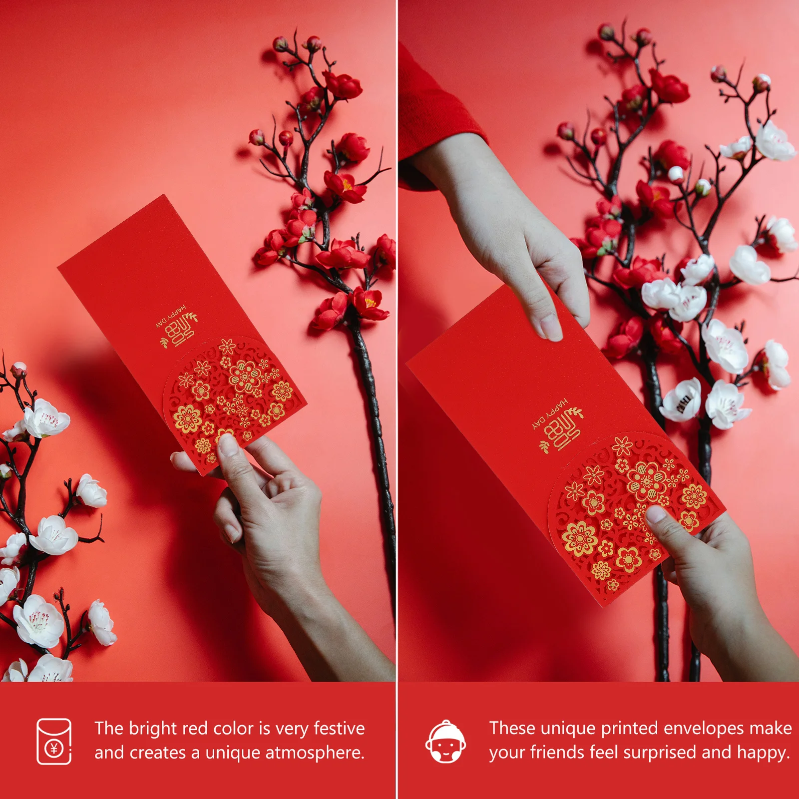 10Pcs Chinese Red Packets Red Envelopes Artistic Design for New Year Spring Festival Traditional Money Storage Packets
10Pcs Chinese Red Packets Red Envelopes Artistic Design for New Year Spring Festival Traditional Money Storage Packets