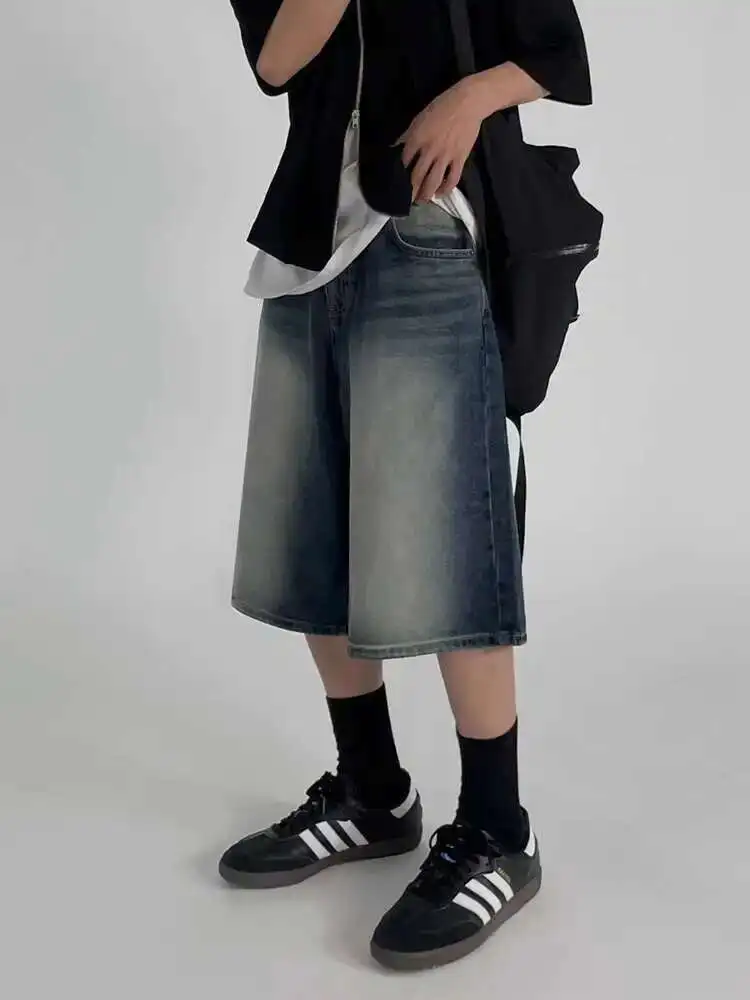 Korean Style Men's Trendy Wide Leg Denim Shorts 2025 Summer High Street Loose Straight Casual Jeans Male Bottoms New
Korean Style Men's Trendy Wide Leg Denim Shorts 2025 Summer High Street Loose Straight Casual Jeans Male Bottoms New