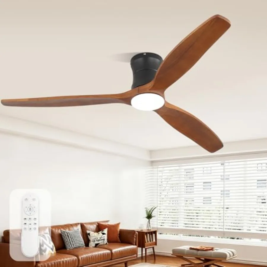 52 Inch Low Profile Ceiling Fan With Lights and Remote, Outdoor Modern Flush Mount Ceiling Fan 6-SPeed 3-CCT with Timer 3 Wood
52 Inch Low Profile Ceiling Fan With Lights and Remote, Outdoor Modern Flush Mount Ceiling Fan 6-SPeed 3-CCT with Timer 3 Wood