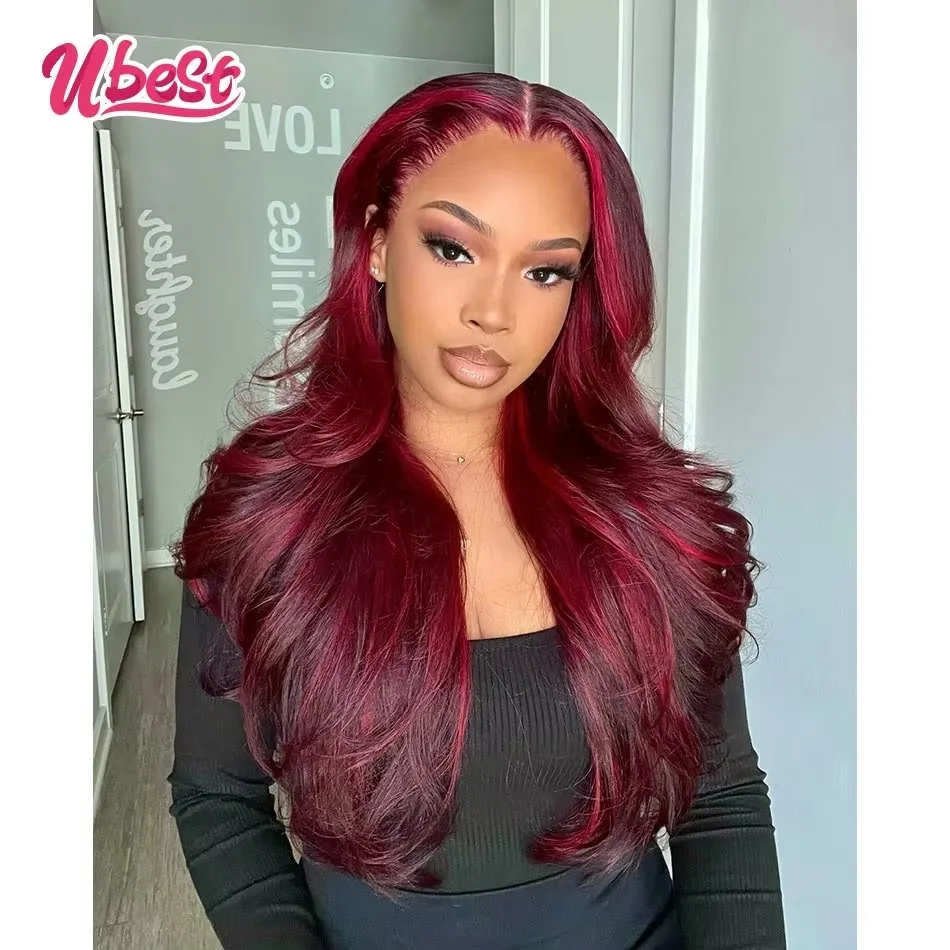 Ubest 13X6 Transparent Lace Front Wigs Body Wave 100% Human Hair Highlights Red Colored 5X5 Closure Wig Pre Plucked For Women
Ubest 13X6 Transparent Lace Front Wigs Body Wave 100% Human Hair Highlights Red Colored 5X5 Closure Wig Pre Plucked For Women